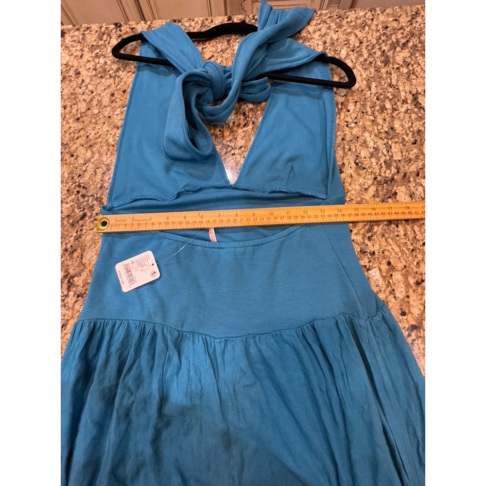 Free People Hinata Convertible Midi Dress Size Medium Halter Blue - Picture 7 of 16